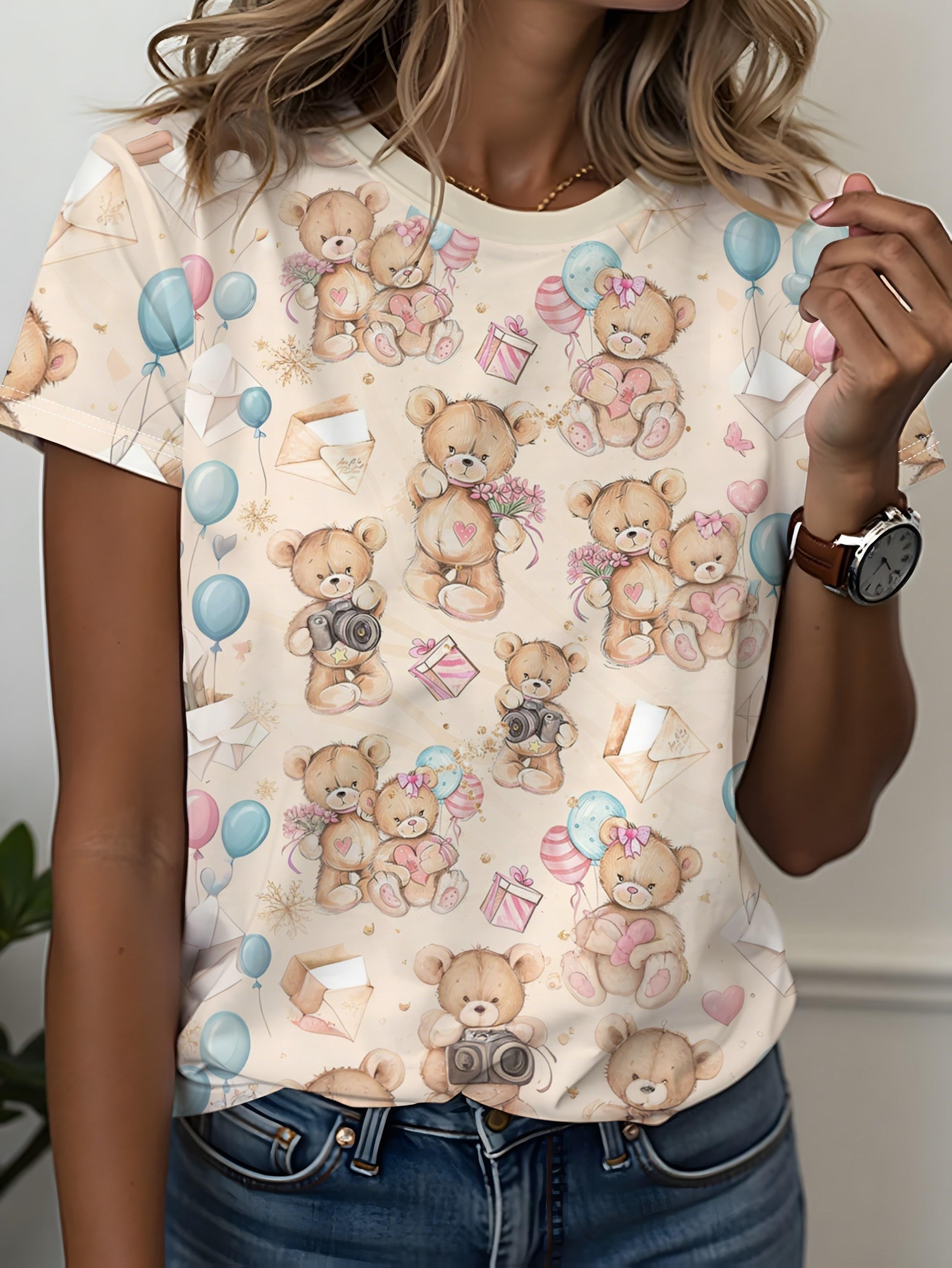 

Women s T-shirt - Fit - Versatile Milky Bear T-shirt Sweet Pink and Blue Elements. Full of Soft and Cute Vibes. Suitable for Spring. Summer. and Autu 3XL дубильная кора