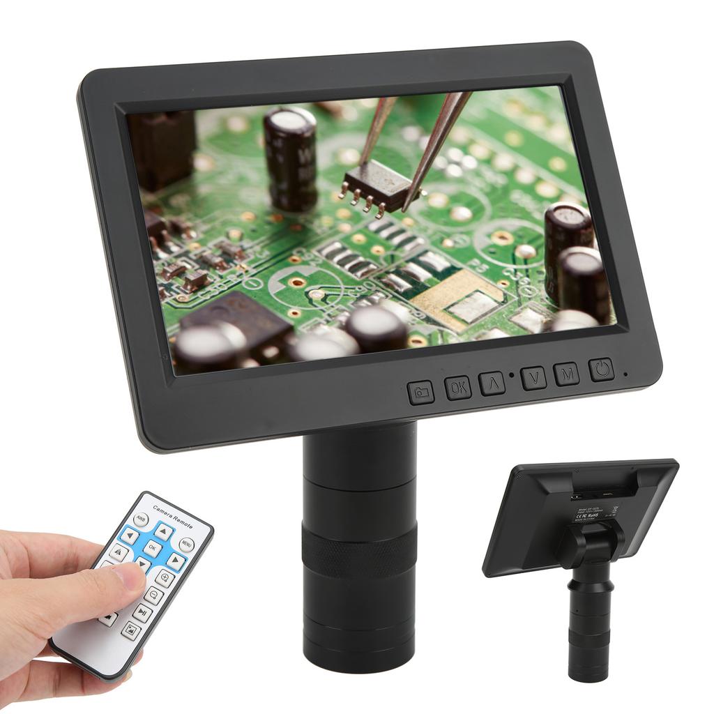 7in LCD HD Video Microscope with 150X C Bracket Camera Professional Maintenance Tool