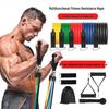 TPE 11-Piece Resistance Bands Set with Markings, Carabiner, Pulley Hook, Multifunctional for Home Fitness