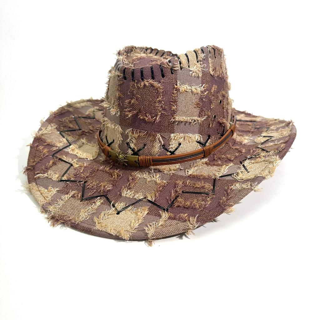 Vintage American Western Cowboy Hat Men And Women Outdoor Travel Sun Protection Sun Hat Big Edge Ethnic Style Jazz Hat