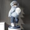 Astronaut Figurines Creative Miniatures with Moon Light Modern Sculptures Living Room Ornaments Home Decoration Accessories