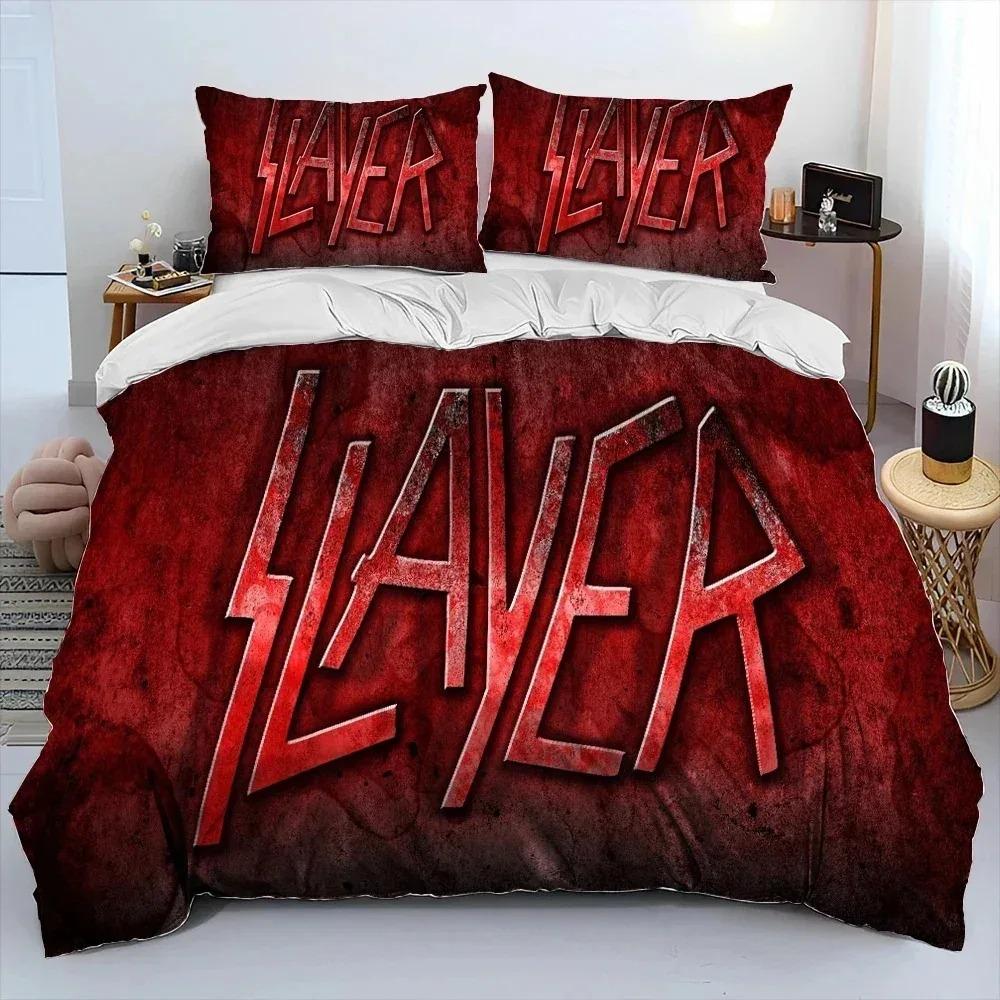 Slayer Heavy Metal Kapela Hudba Přikrývka Kolekce Ložního Prádla Povlak na Peřinu Kolekce Postele Povlak na Prošívanou Deku Povlak na Polštář Král Královna Velikost Kolekce Ložního Prádla Děti