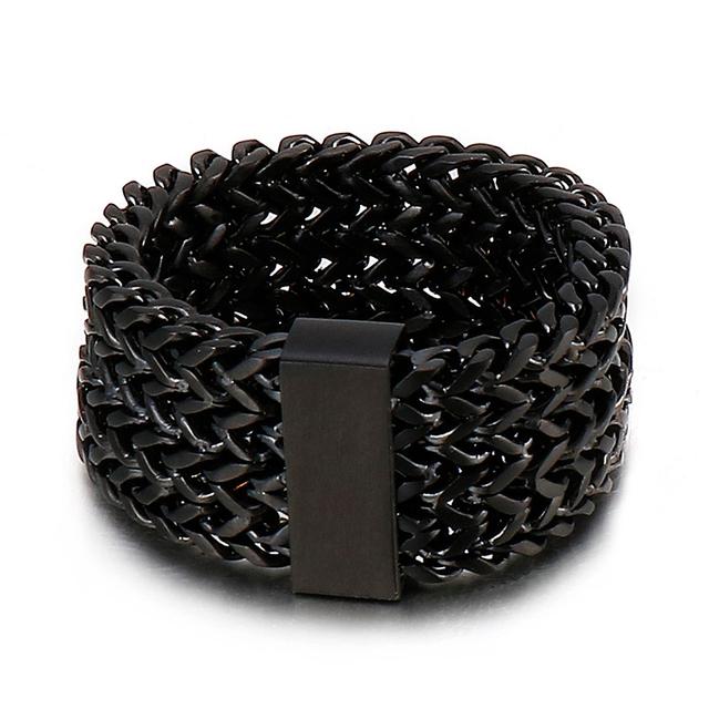Retro rustfritt stål fiskeskala mesh båndring for menn kvinner unisex par smykker bryllup band navn graverbar