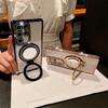 For Samsung Galaxy S24 Ultra Highend Luxury Quality Plating Diamond Frame Flash Mirror Stand Holder Phone Case For Samsung S22 S23 S25Plus Cover