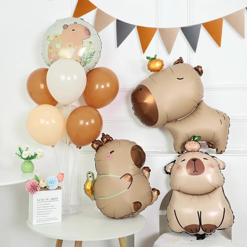 1-10 STÜCKE Capybara Aluminiumfolienballon Barballons Capybara Ballons für Babyparty Dekoration Baras Globos De Capibara