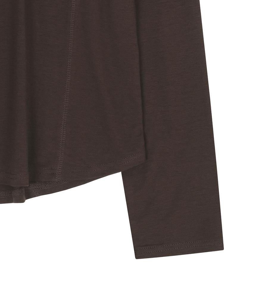 NOIRER Wool Tencel Incision T-Shirt (Brown)