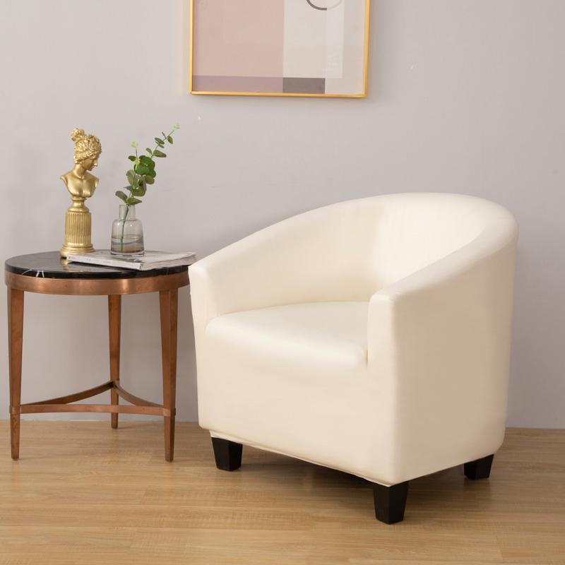 PU Leather Waterproof Tub Sofa Cover Anti-dirty Club Chair Slipcover Solid Color Couch Covers Protector Furniture Living Room