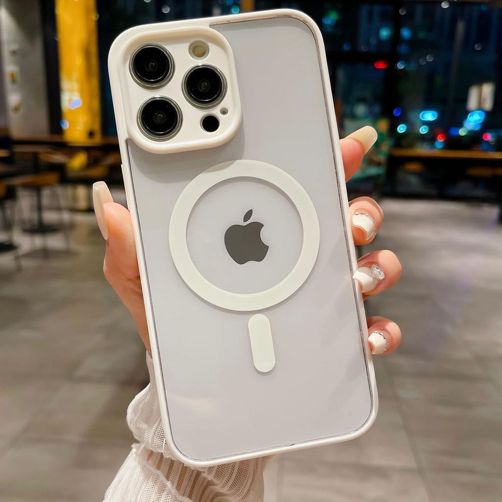 The IPhone16's Fine-hole Acrylic Frosted Case Is Suitable for The Apple 15 Magnetic Phone Case 14promax and Is Shock-resistant