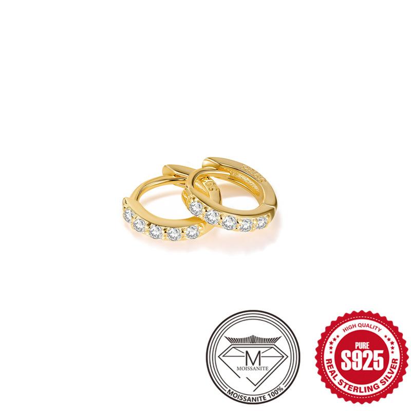 

Серьги-пусеты из стерлингового серебра 925 пробы, круглые, с микро-паве, бриллианты Моцарелла, персонализированные, трендовые, базовые, универсальные, с застежкой-клипсой, ювелирные изделия 925 Silver