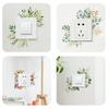 4pcs/set DIY Flower Leaf Switch Sticker Removable Waterproof Green Plant Switch Sticker Self-adhesive Leaf Decal Living Room