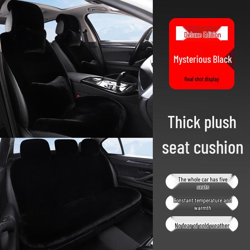 Universal Plush Car Seat Cushion: Thick, Warm Winter Rabbit Fur Cover