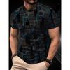 Herren Retro geometrisches T-Shirt - lebendiges 3D-Design, atmungsaktiv, perfekt für Freizeit oder Party