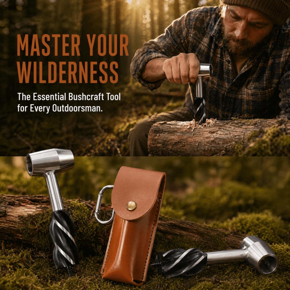 Stainless Steel Manual Wood Auger Portable Design Scotch Eye Auger  For Bushcrafting