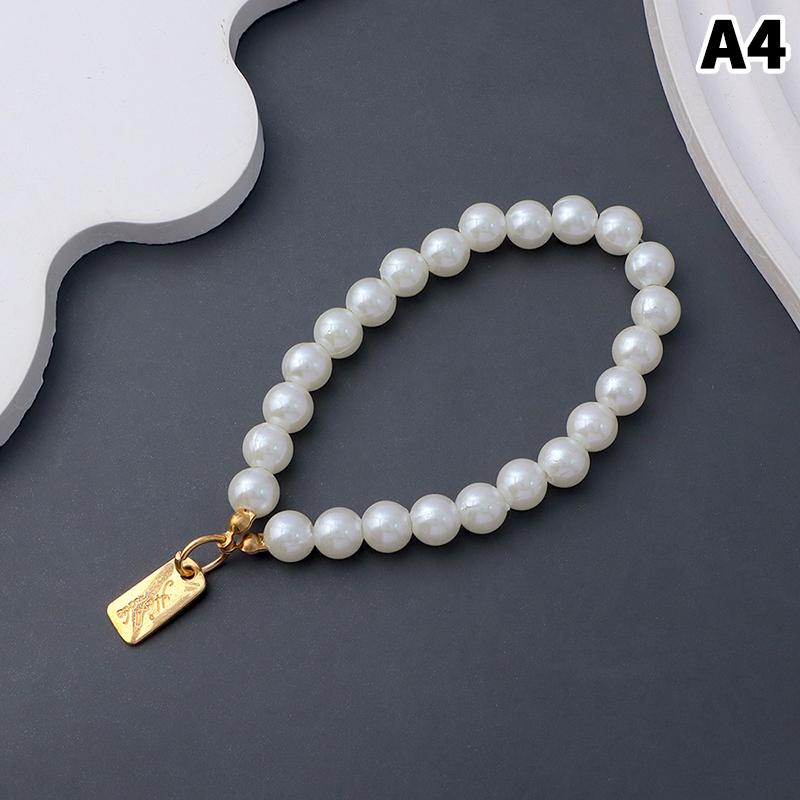 Simulation Pearl Keychains For Aorpods Bag Car Pendant Beaded Key Simple Decoration For Women Mobile Phone DIY Jewelry Decor