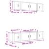 6 Piece TV Cabinet Set Concrete Grey Particleboard