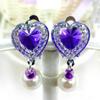 Cute Girls Children's Ear Clip Earrings Princess No Ear Hole Earrings Shining Diamond Earrings Pendant Ear Jewelry Accessories