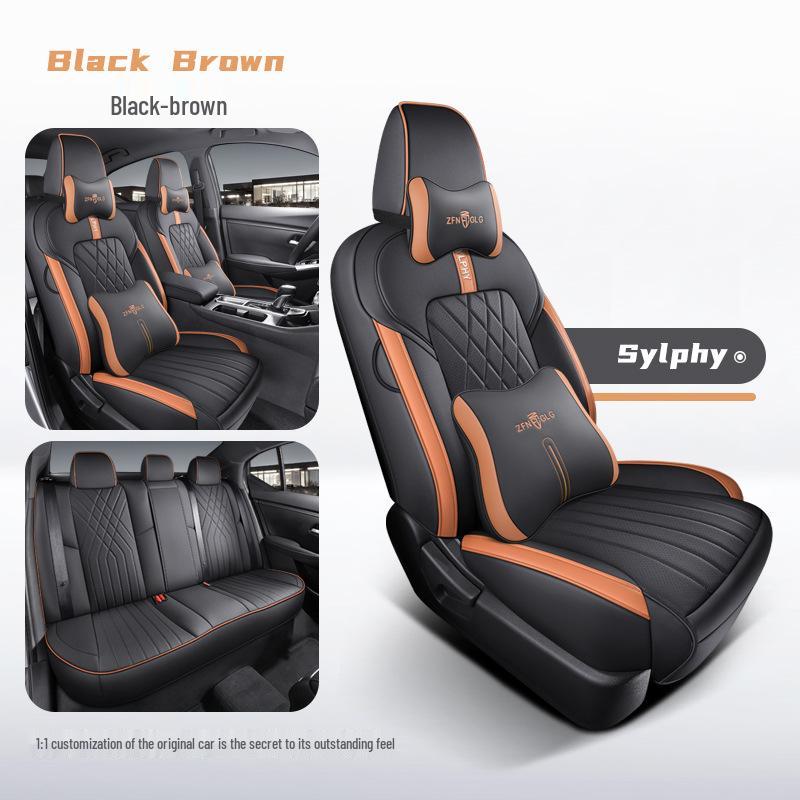 Universal Leather Car Seat Cushion for Sylphy - Four Seasons Full Cover