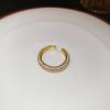 Real gold electroplated zircon twist opening ring women's niche high-end ring versatile fashion light luxury jewelry wholesale