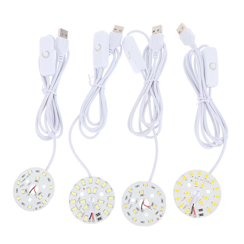 DC 5V Dimmable 48/55MM LED Chips SMD5730 LED Lamp USB Dimmer 5W 10W Light Board White Warm Light With ON/OFF Swicth Cable