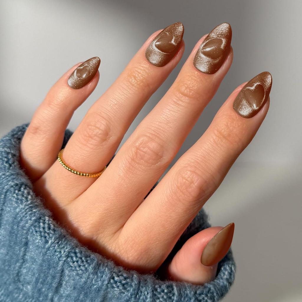 Cat Eye Wearable False Nails - Simple Whitening, Removable, High-End Nail Patches