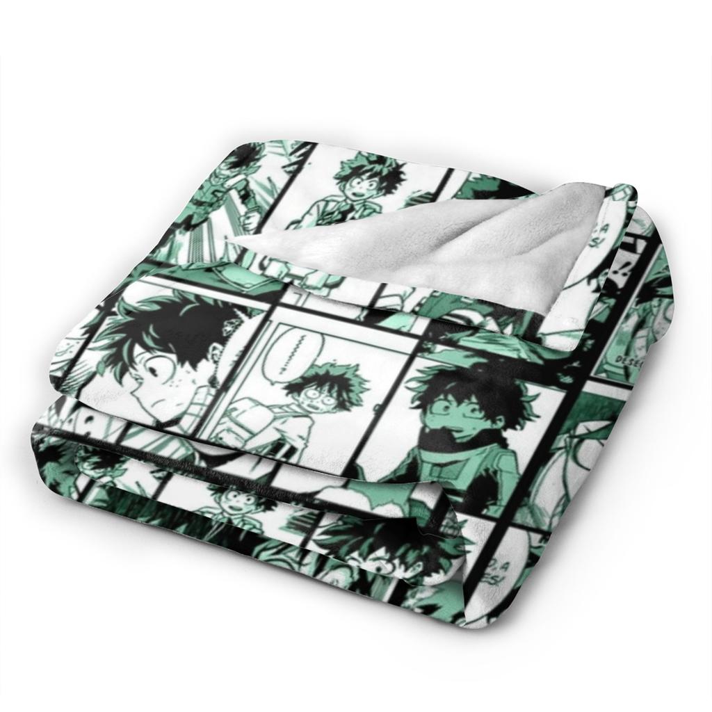 My Hero Academia Midoriya Izuku Collage Blanket Cover Flannel Soft Throw Blanket for Bedroom Sofa Bedspread