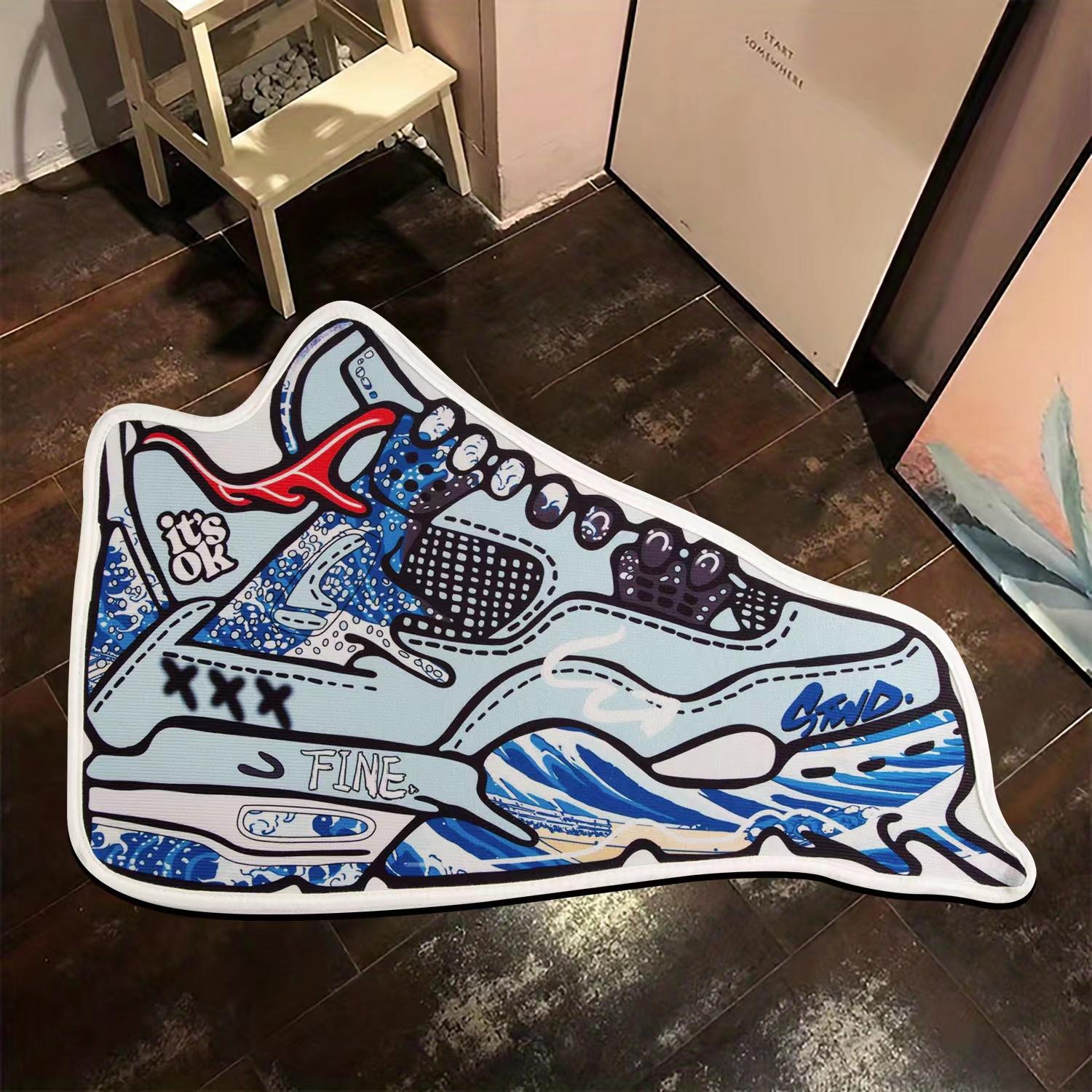 Beautiful Home Decoration Unisex Yellow Sneaker Type Doormat Anti-Skid Super Absorbent Bathroom Floor Mats Home Entrance Rugs Kitchen Living Room Carpet Outdoor Footpad