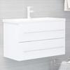 Vidaxl Cabinet with Built-in Sink, White, Chipboard