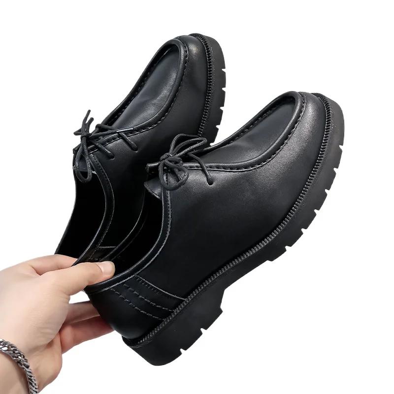 Fashion Business Dress Men's Leather Shoes Luxury Designers Youth Korean Version Of British Black Casual Small Leather Shoes