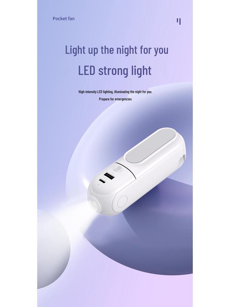 USB Rechargeable Portable Handheld Electric Fan & Power Bank Combo