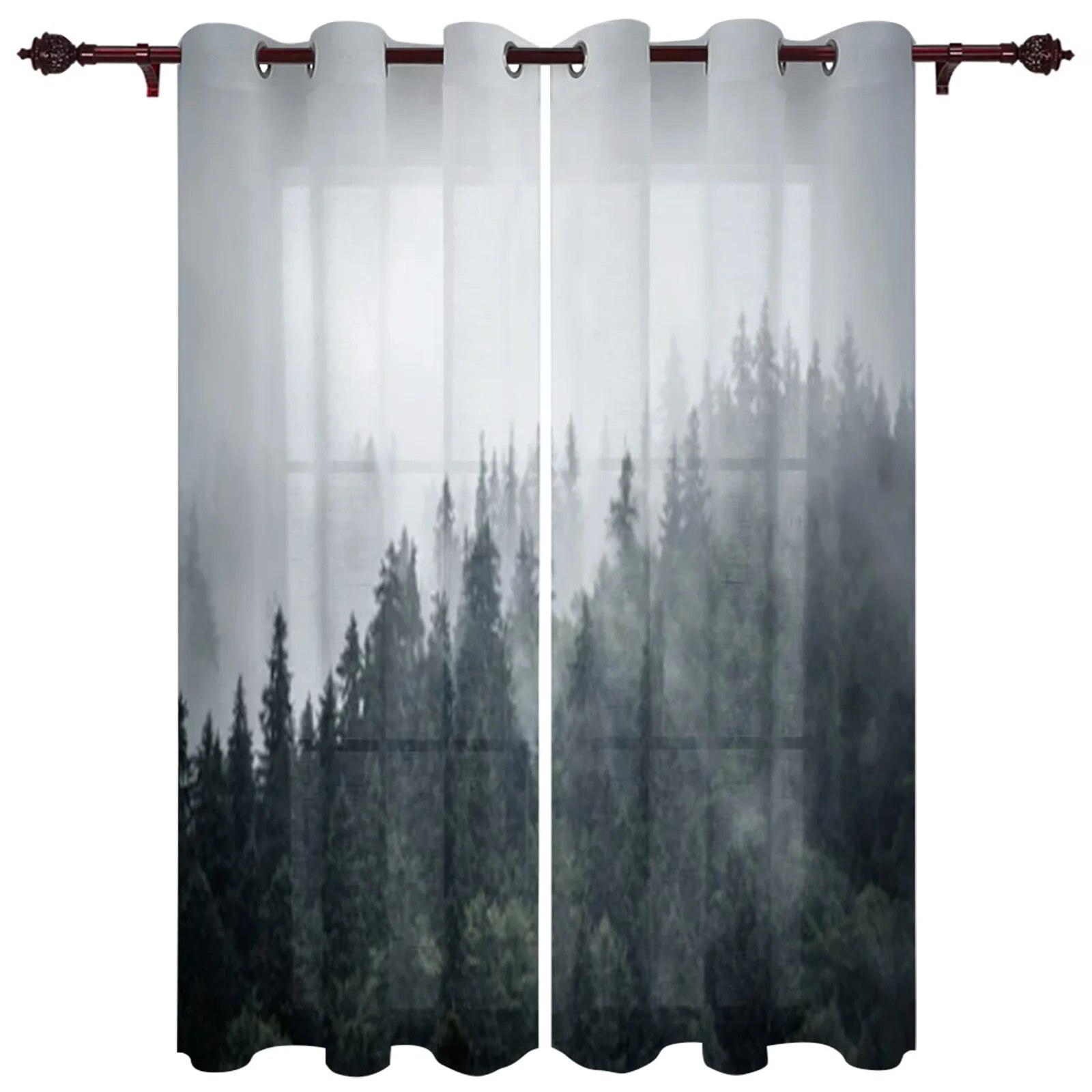 

Туманный туманный горный пейзаж, оконные шторы для гостиной, спальни, роскошные современные кухонные шторы, тканевые шторы