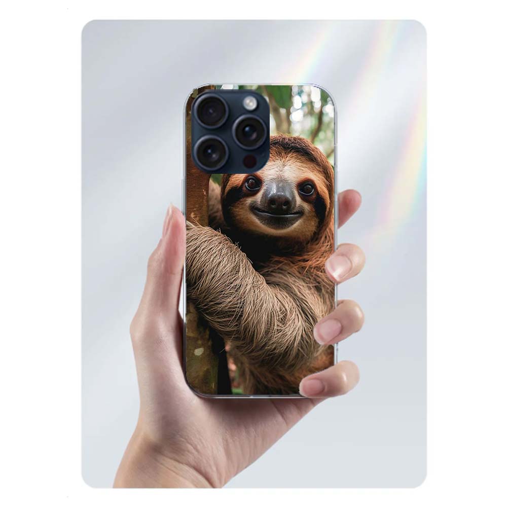 Cute Sloth Clear Phone Case For Iphone 17 Air 16 Pro Max 15 Pro 14 Plus 17E 16E 11 13 12 Mini Cover Cases Fundas Cell TPU Capa S