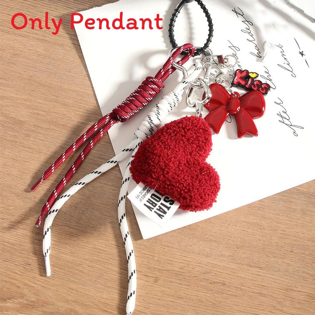 Fashion Heart Butterfly Knot Keychain With Handmade Woven Cord For Office Use