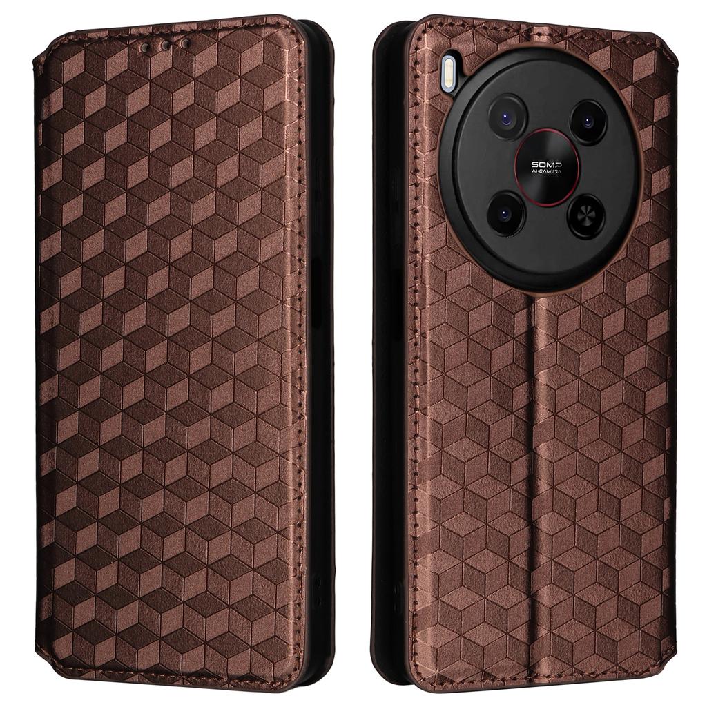 For ZTE Blade V70 Max/nubia V70 Max Case Wallet Rhombus Imprinted Leather Phone Cover