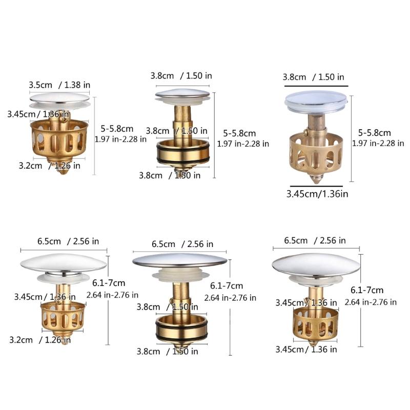 Copper Drain Filter Bounce Cores Sink Drain Plug Sink Basins Drain Basket Sink Stoppers for Bathroom Kitchen