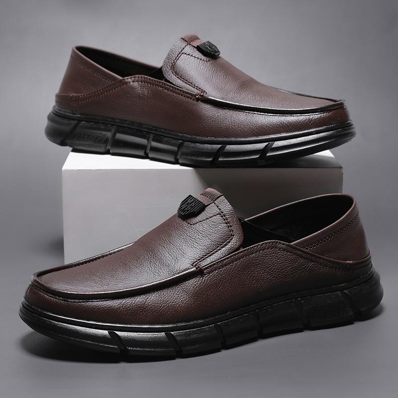 Summer Soft-faced Men's Leather Shoes Simple and Fashionable One-pedal Casual Shoes Light, Breathable, Non-slip Soft-soled Business Men's Shoes