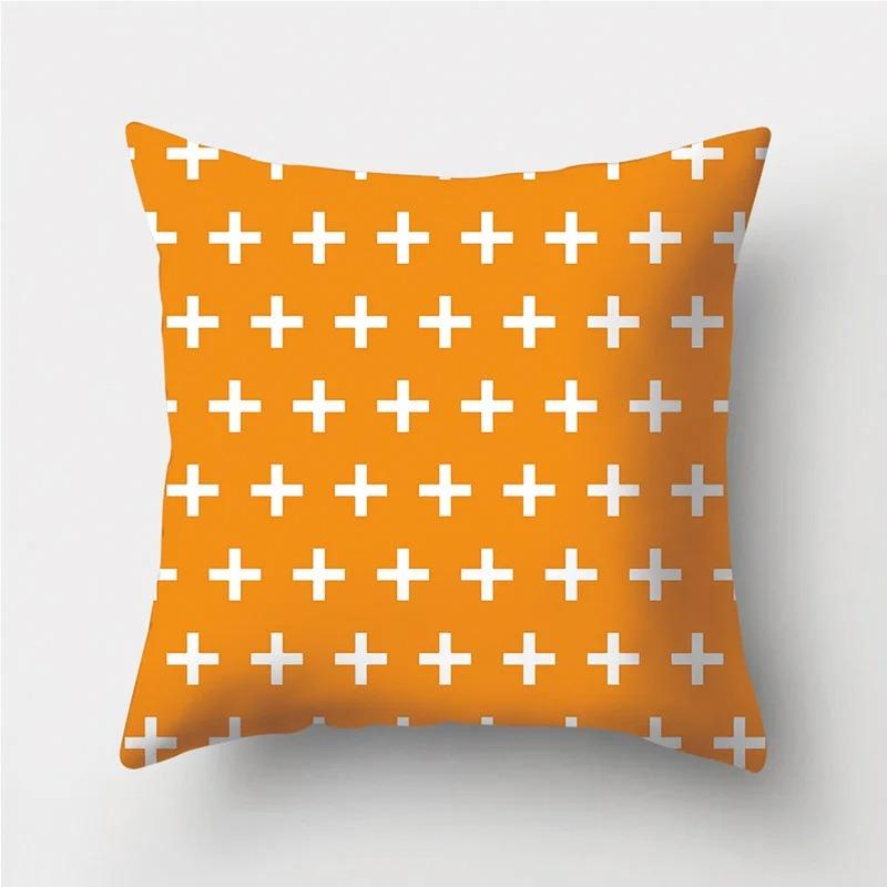 Orange Warm Color Irregular Pattern Series Pillowcases Geometric Striped Pillowcases Sofa Car Sofa Living Room Decoration