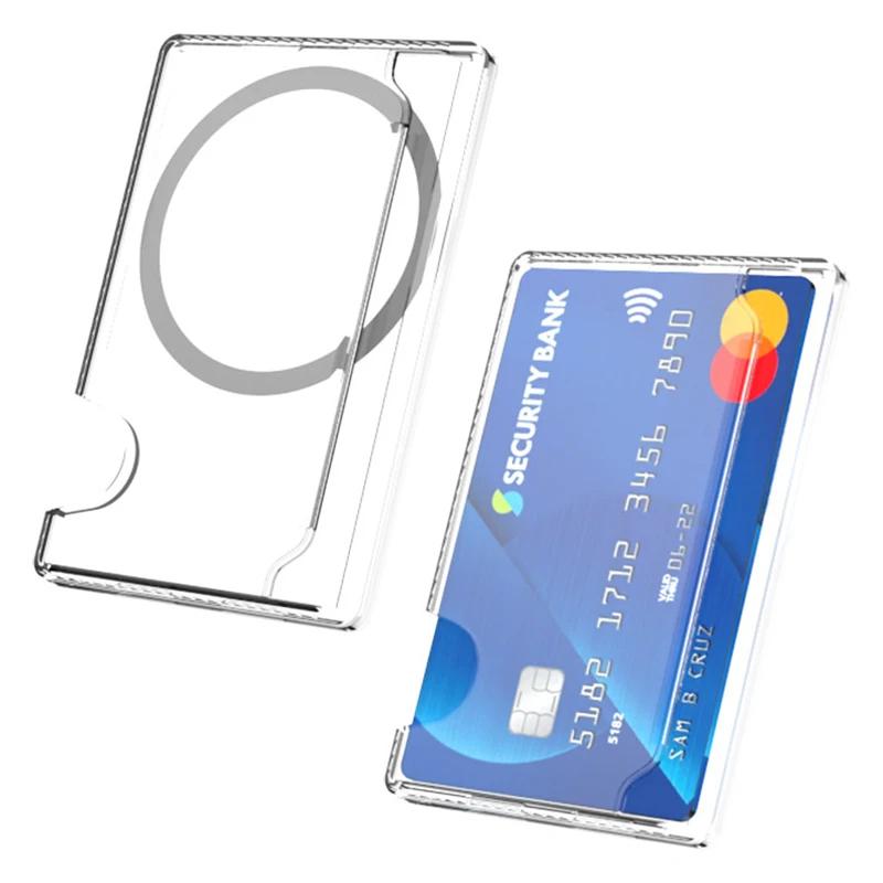 

Магнитный прозрачный кошелек-держатель для карт для чехла Magsafe для iPhone 15 Pro Max 14 Plus 13 Для Samsung S24 Ultra Магнитные слоты для карт Чехол