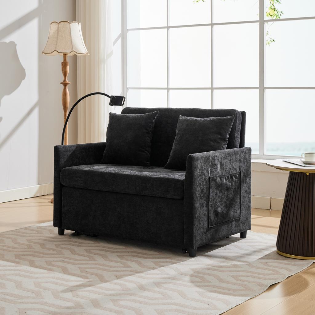 Minimally modern design fabric sofa comfortable living room, office and studio sleeping sofa, small unit dual-use foldable single nap bed