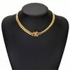 Cuban Link Chain Necklace 9.6mm Gold Color Stainless Steel Thick Mens Hip Hop Rapper Jewelry Gift