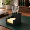 Narrative Space Decor 3D Printed Pen Holder, 2-in-1 Stand & Sticky Artistic Organizer Notepads Multifunctional Desktop for Home Office Study