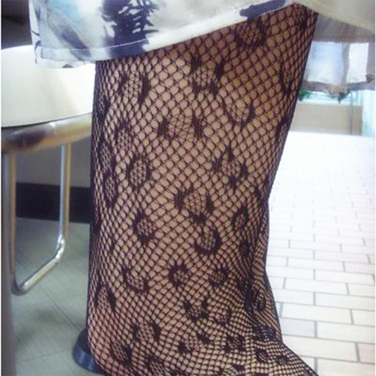 Fashion Trendy Captivating Leopard Print Black Thigh High Stockings Breathable Leg Slimming Smooth Illusion mesh Pantyhose for