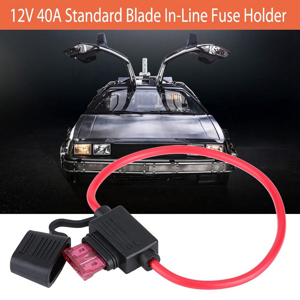 12V 40A Standard Blade Line   Holder, 10Pcs, Waterproof and Moisture-proof, sy Installation for Car Bike