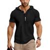Sommer Herren T-Shirt mit Kapuze und Reißverschluss