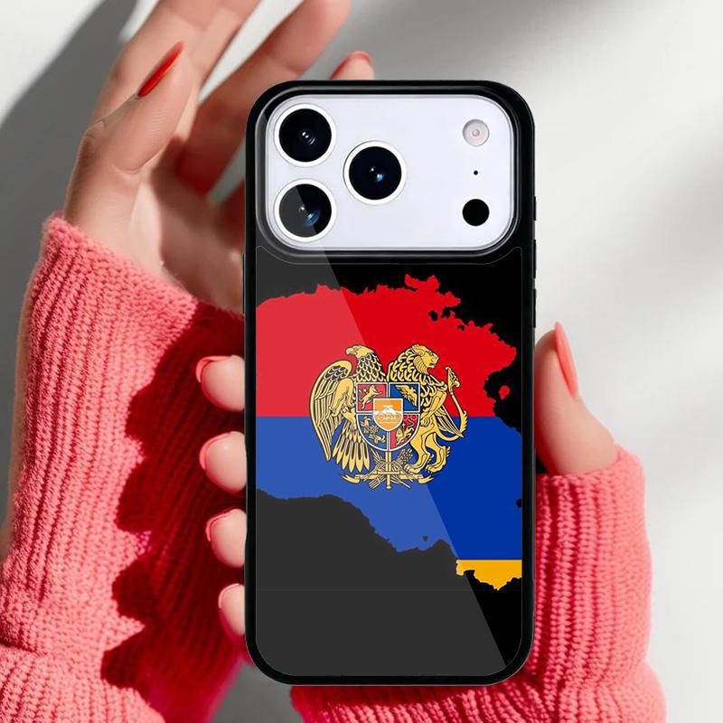 Armenia Russia Flag Coat of Arms Phone Case for iPhone 17 16 15 14 13 Pro Max Back Cover for 12 11 Pro Coque