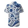 Women's Casual Short Sleeve Button Down Shirt Floral Print Collared Blouse Lightweight Summer Top for Outdoor Everyday Wear