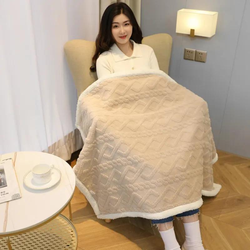 Nordic Style Tafuru Shawl Winter Blanket Office Lunch Wool Knee Blanket Home Sofa Air Conditioning Multifunction Field Camping
