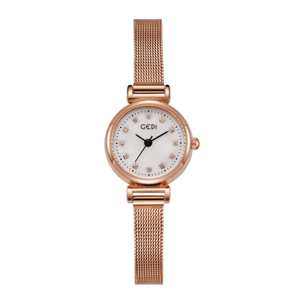 Versatile Stainless Steel Mesh Belt Light Luxury Diamond-Encrusted Student Exquisite Waterproof Quartz Watch