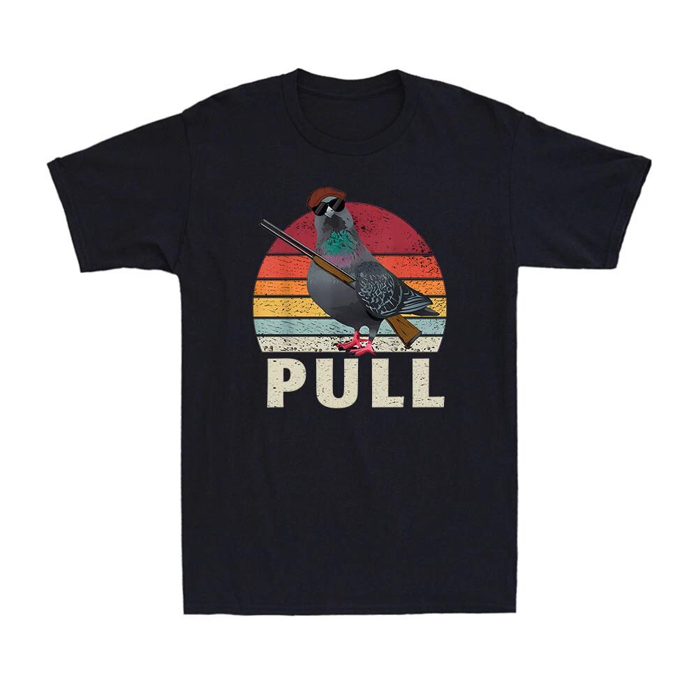 Pull Clay Pigeon Target Trap Shooting Skeet Shooting Gun Men s Cotton T-Shirt XL