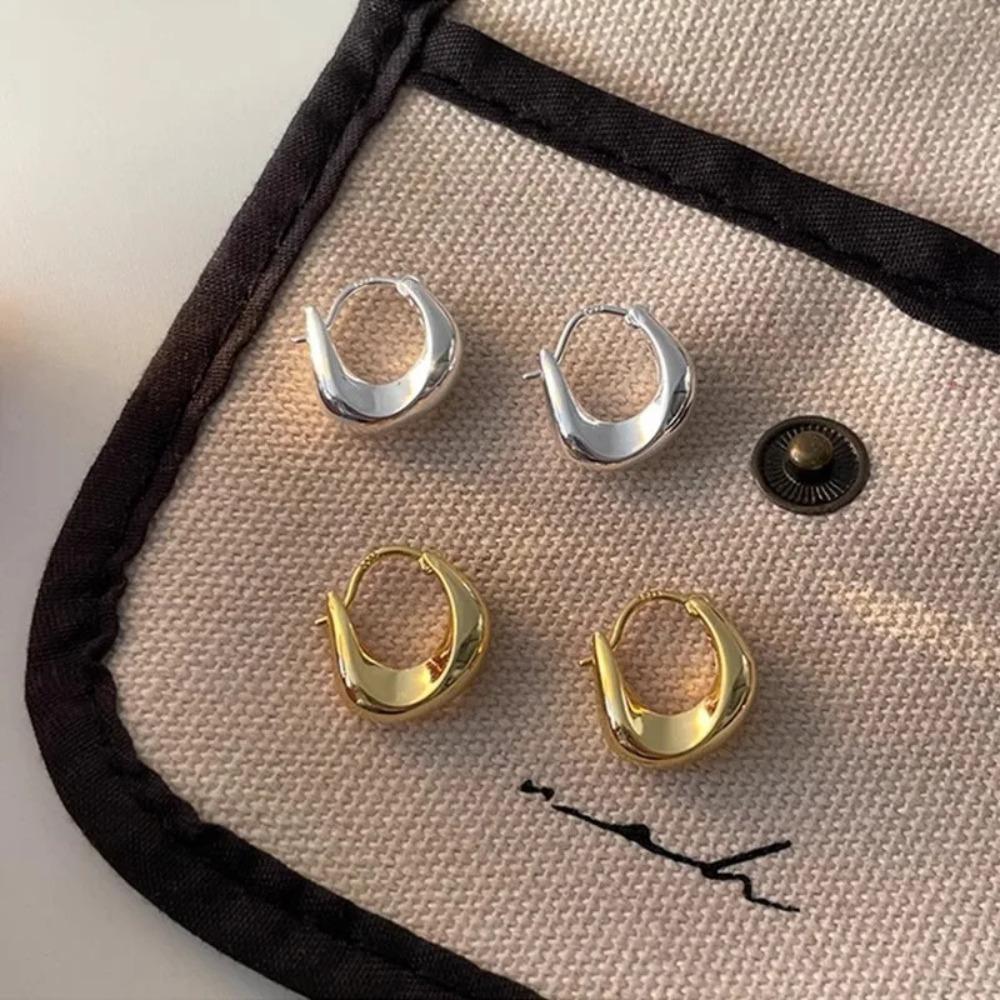 Chunky Round Circle Drop Earrings for Women Minimalist Irregular Hoop Earrings Fashion Jewelry Party Gifts
