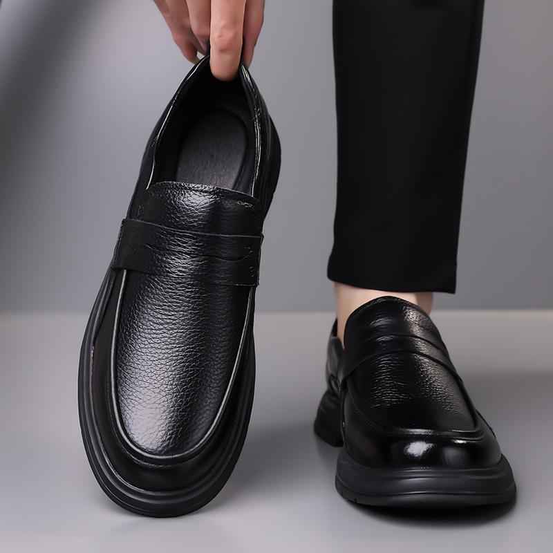 Black Soft Sole Cow Leather Shoes for Men Spring Autumn New Designer Retro Loafers Male Fashion Business Casual Shoes Man